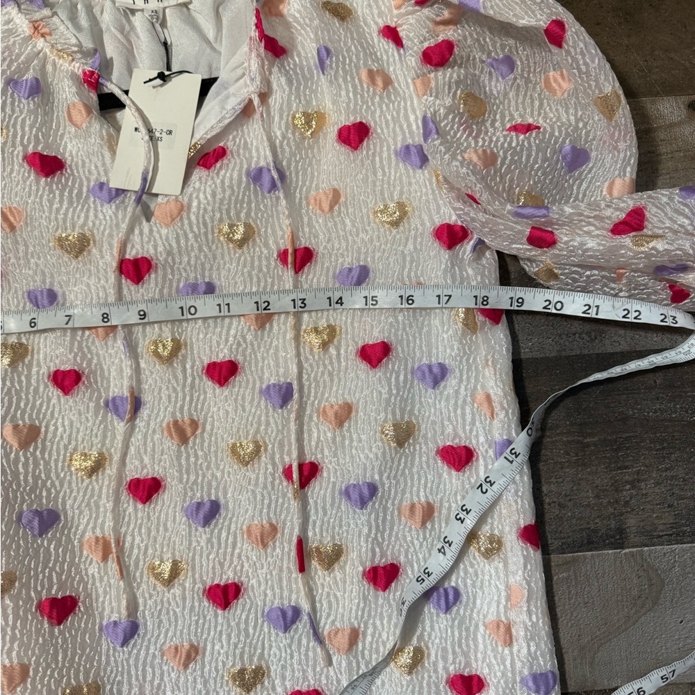NWT Anthropologie THML Heart Blouse- XS - Picture 5 of 8